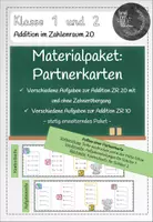 Vorschau - Stationenlernen - Materialpaket: Partnerkontrolle zur Addition im ZR 20 - Deckblatt