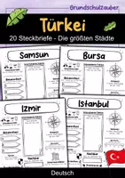 Vorschau - Arbeitsblätter - Türkische Städte - 20 Steckbriefe für Städte in der Türkei (Deutsch) - Deckblatt