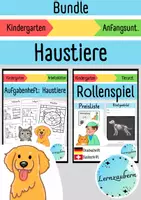 Vorschau - Arbeitsblätter - Haustier - Bundle für den Kindergarten - Deckblatt