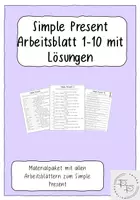 Vorschau - Arbeitsblätter - Materialpaket Simple Present - Deckblatt