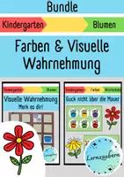 Vorschau - Spiele - Mini-Bundle: Farben benennen und visuelle Wahrnehmung (Blumen) - Deckblatt