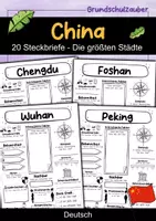 Vorschau - Arbeitsblätter - Chinesische Städte - 20 Steckbriefe für Städte in China (Deutsch) - Deckblatt