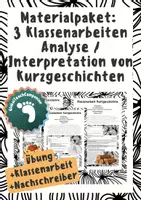 Vorschau - Test - Materialpaket - 3 Klassenarbeiten Kurzgeschichten mit Erwartungshorizont - Deckblatt