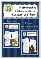 Vorschau - Arbeitsblätter - Materialpaket Rechenmalblätter "Künstler" und "Tiere" Klasse 3 differenziert - Deckblatt