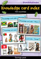 Vorschau - Stationenlernen - Knowledge card index - 100 countries - economy pack - material pack - Deckblatt