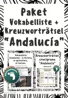 Vorschau - Arbeitsblätter - Paket Vokabelliste und Kreuzworträtsel - Andalusien - Deckblatt