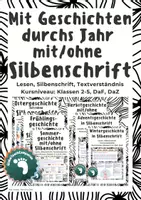 Vorschau - Arbeitsblätter - Paket: 7+1 Geschichten durchs Jahr mit/ohne Silbenschrift - Deckblatt