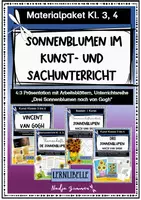 Vorschau - Unterrichtsreihen - Materialpaket "Sonnenblumen nach van Gogh im Kunst- und Sachunterricht" - Deckblatt
