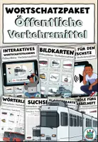 Vorschau - Arbeitsblätter - Wortschatzpaket "Öffentliche Verkehrsmittel" Fahrzeuge - DaZ / DaF / Deutsch - Deckblatt