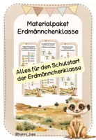 Vorschau - Bildkarten - Materialpaket Erdmännchenklasse Klassenzimmer/Rituale/Schulstart/Einschulung - Deckblatt