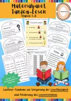 Vorschau - Arbeitsblätter - Materialpaket Lese-Tandem Klasse 1-4: Lesetraining zur Steigerung der Leseflüssigkeit - Deckblatt