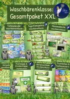 Vorschau - Mal- und Bastelvorlagen - Waschbärenklasse/ Waschbärklasse Gesamtpaket XXL - Deckblatt