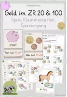 Vorschau - Arbeitsblätter - Materialpaket Geld im ZR 20 / 100 (Klammerkarten, Spiel, Spaziergang) - Deckblatt