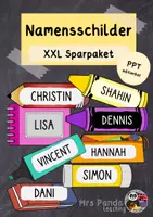 Vorschau - Mal- und Bastelvorlagen - Bunte Namensschilder - XXL SPARPAKET - Deckblatt