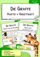 Vorschau - Arbeitsblätter - Materialpaket "Giraffe" - Wissenskartei und Arbeitsheft - Freiarbeit - selbstständiges Lernen - Deckblatt