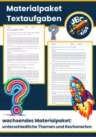 Vorschau - Arbeitsblätter - wachsendes Materialpaket Textaufgaben Sachaufgaben Sachrechnen - Deckblatt