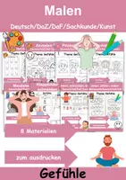 Vorschau - Arbeitsblätter - Materialpaket Gefühle Malen - DaZ/DaF/Kunst/Deutsch/Sachunterricht - Deckblatt