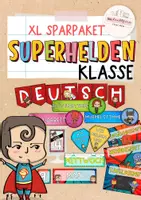 Vorschau - Stationenlernen - XL SPARPAKET Superhelden Klassenzimmer, Klassenraum - Deckblatt