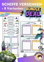 Vorschau - Spiele - Materialpaket: Schiffe versenken + 8 Varianten - Deckblatt
