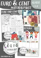 Vorschau - Arbeitsblätter - Euro und Cent im ZR 20 - Arbeitsblätter und Übungen - Materialpaket - Deckblatt