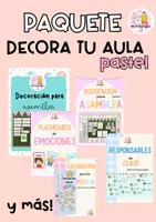 Vista previa - Refuerzo / NEE / Materiales de apoyo - SÚPER PAQUETE DE DECORACIÓN PASTEL DE AULA/ CLASE - Portada