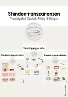 Vorschau - Präsentationen/Tafelbilder - Materialpaket: Stundentransparenz Deutsch, Mathe & Religion - Deckblatt