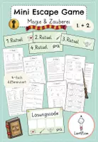 Vorschau - Arbeitsblätter - Escape Room Zauberei, Halloween Deutsch | Kl.1 + 2 - Deckblatt