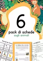 anteprima - Esercizi - Pack di risorse didattiche sugli animali - Pagina di copertina