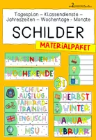 Vorschau - Präsentationen/Tafelbilder - Materialpaket Tagestransparenz Klassendienste Wochentage Jahreszeiten - Deckblatt