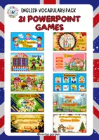 Vista previa - Hojas de trabajo - Pack: English Vocabulary (21 PPT Games) - Portada