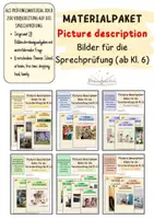 Vorschau - Bildkarten - Materialpaket Picture description - Bilder für die Sprechprüfung (ab Kl. 6) - Deckblatt