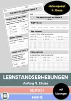 Vorschau - Arbeitsblätter - Materialpaket Lernstandserhebungen Anfang 4. Klasse - Deckblatt