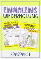Vorschau - Arbeitsblätter - Sparpaket: Einmaleins Wiederholung und Fächer - Deckblatt