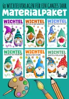 Vorschau - Arbeitsblätter - Wichtel Bastelvorlagen für ein ganzes Jahr - Bastel im Kunstunterricht Materialpaket - Deckblatt