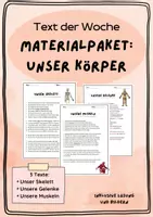 Vorschau - Arbeitsblätter - Materialpaket: 3 Texte der Woche zum Thema Unser Körper - Deckblatt
