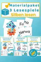 Vorschau - Spiele - Materialpaket 3 einfache Lesespiele Silben - Deckblatt
