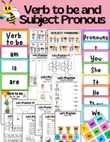 Vista previa - Hojas de trabajo - Pack VERB TO BE/SUBJECT PRONOUNS - Portada