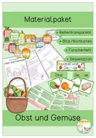 Vorschau - Unterrichtsreihen - Materialpaket - Obst und Gemüse (Reihentransparenz, Bildkarten, Forscherheft, Sequenzplan) - Deckblatt