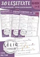 Vorschau - Arbeitsblätter - 30 Lesetexte - 2fach differenziert - bebildert für DaZ - Deckblatt
