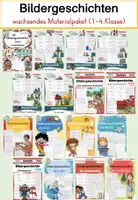 Vorschau - Arbeitsblätter - Geschichten schreiben & Bildergeschichten – Materialpaket Deutsch Grundschule Klasse 1–4 - Deckblatt