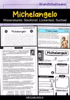 Vorschau - Arbeitsblätter - Michelangelo MEGABUNDLE - Wissenskartei, Lückentext, Steckbrief, Suchsel - Deckblatt