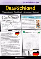 Vorschau - Arbeitsblätter - Deutschland MEGABUNDLE - Wissenskartei, Lückentext, Steckbrief, Suchsel - Deckblatt