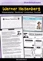 Vorschau - Arbeitsblätter - Werner Heisenberg MEGABUNDLE Materialpaket - Wissenskartei, Lückentext, Steckbrief, Suchsel, Quizkarten - Deckblatt