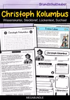 Vorschau - Arbeitsblätter - Christoph Kolumbus MEGABUNDLE Materialpaket - Wissenskartei, Lückentext, Steckbrief, Suchsel, Quizkarten - Deckblatt