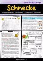 Vorschau - Arbeitsblätter - Schnecke MEGABUNDLE - Wissenskartei, Lückentext, Steckbrief, Suchsel - Deckblatt