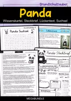 Vorschau - Arbeitsblätter - Panda MEGABUNDLE - Wissenskartei, Lückentext, Steckbrief, Suchsel - Deckblatt