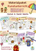 Vorschau - Stundenentwürfe - Paket Herbst, Sankt Martin Ausmalbilder, Bastelvorlage, Kunst - Deckblatt