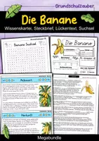 Vorschau - Arbeitsblätter - Banane MEGABUNDLE - Wissenskartei, Lückentext, Steckbrief, Suchsel - Deckblatt