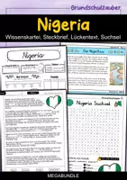 Vorschau - Arbeitsblätter - Nigeria MEGABUNDLE - Wissenskartei, Lückentext, Steckbrief, Suchsel - Deckblatt