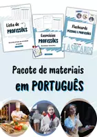 Vista previa - Unidades / Secuencias / Situaciones de Aprendizaje - Pacote de materiais sobre profissões em português - Portada